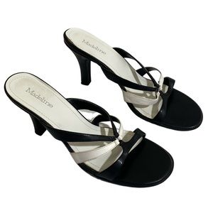 Madeline Black and White Slip On Heels Size 10